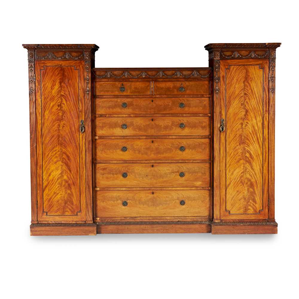 Appraisal: VICTORIAN MAHOGANY COMPACTUM WARDROBE TH CENTURY the moulded cornice over