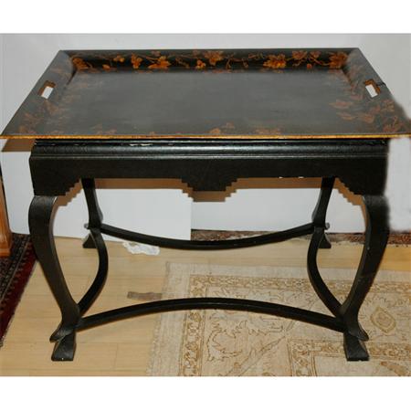 Appraisal: Victorian Style Papier Mache Tray on Stand Estimate -