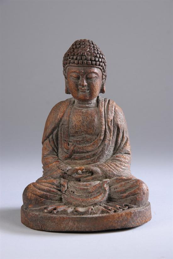 Appraisal: CHINESE BAMBOO FIGURE OF BUDDHA - in high