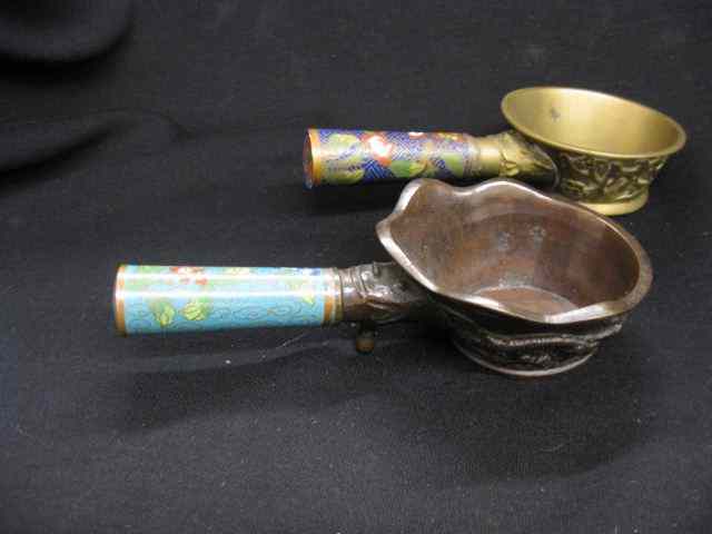 Appraisal: Chinese Cache Pots bronze cloisonne '' excellent