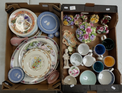 Appraisal: A mixed collection of items inc coloured Wedgwood Jasper ware