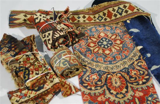 Appraisal: COLLECTION OF VARIOUS RUG FRAGMENTS Provenance From the Personal Collection