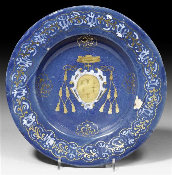 Appraisal: PLATE FROM THE CARDINAL FARNESE SERVICE CASTELLI CIRCA - Painted