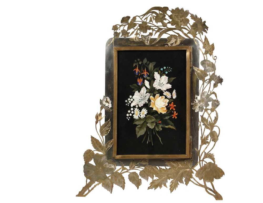 Appraisal: FRAME WITH PIETRA DURA PLAQUE - th c Italian Tabletop