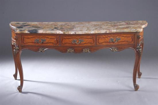 Appraisal: EDWARDIAN ROCOCO STYLE MARBLE-TOP LOW TABLE early th century Serpentine