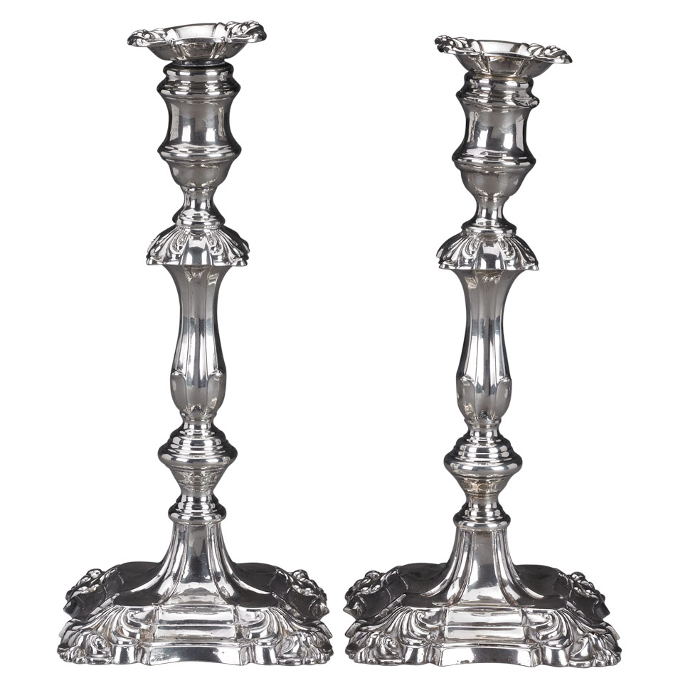 Appraisal: Pair of Late Victorian Silver Table Candlesticks William Hutton Sons