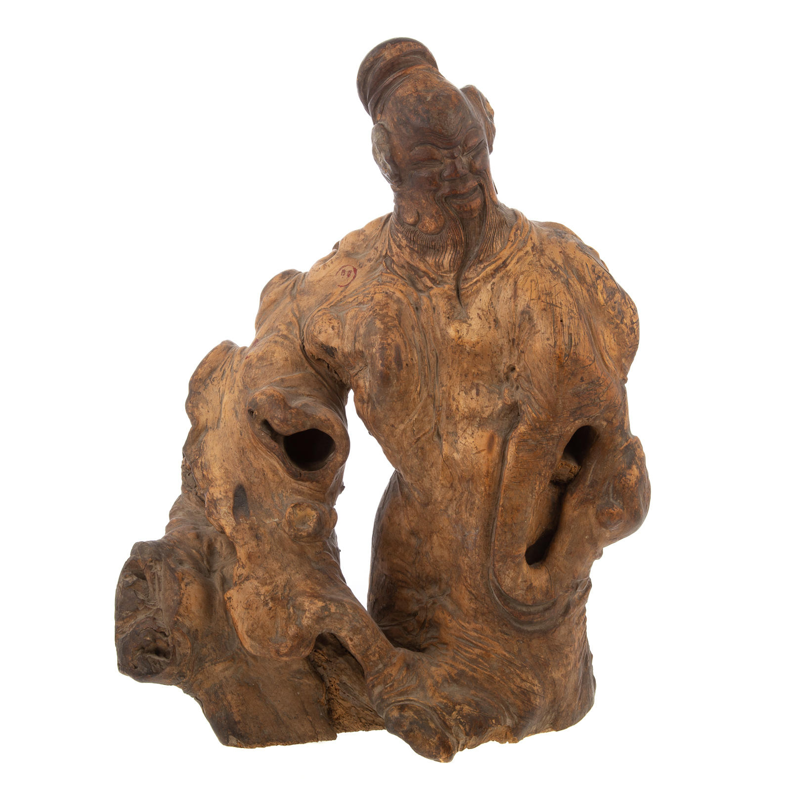 Appraisal: ASIAN CARVED ROOT DEITY FIGURE th century natural root carving