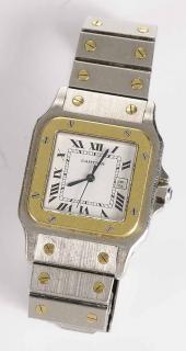 Appraisal: Cartier Santos Watch kt yellow gold and stainless steel case