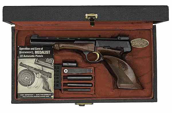 Appraisal: Belgian Browning Medalist Semi-Auto Pistol LR cal barrel S N