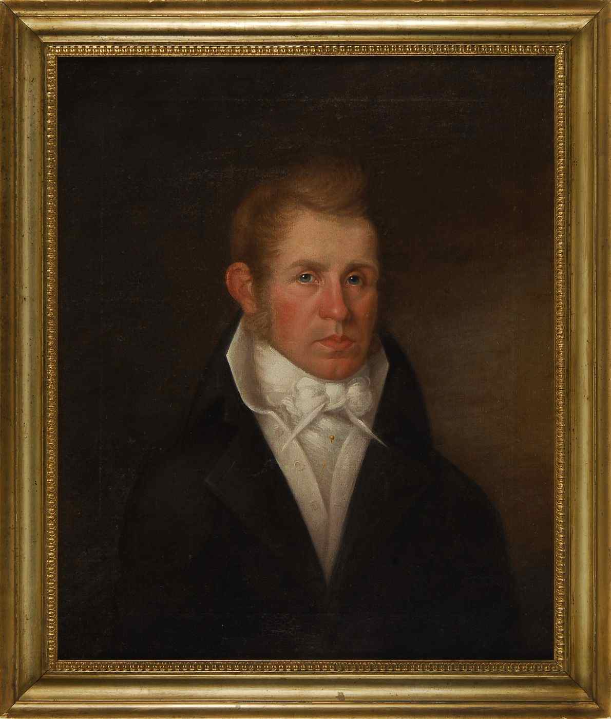 Appraisal: AMERICAN SCHOOL th CenturyHalf-length portrait of a gentleman Purportedly the