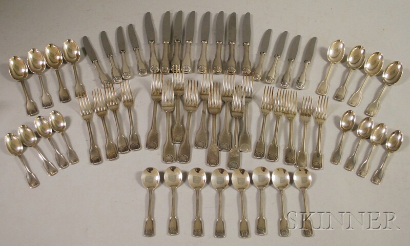 Appraisal: Contemporary Argentinean Silver-plated Partial Flatware Service for Eight comprised of