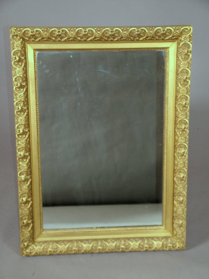 Appraisal: A giltwood rectangular wall mirror x cm another with pierced