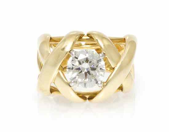 Appraisal: A Vintage Karat Yellow Gold and Diamond Ring Jean Schlumberger