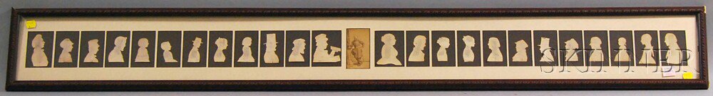 Appraisal: Group of Framed Silhouette Blanks depicting men women and children