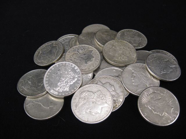 Appraisal: Morgan Peace Silver Dollars to 's mixed circulated