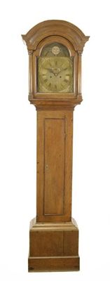 Appraisal: An day oak longcase clock with moonphase the inch brass