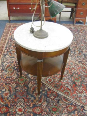 Appraisal: ROUND MARBLE TOP LAMP TABLE