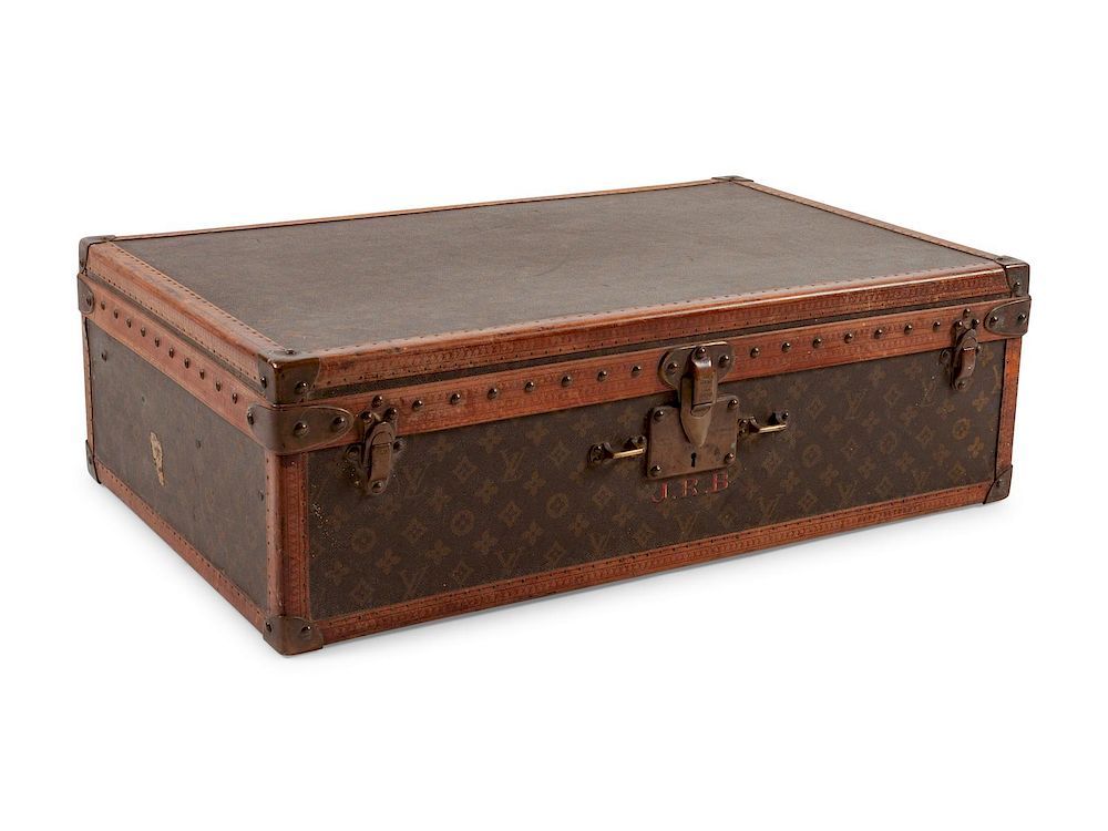 Appraisal: Vintage Brown Louis Vuitton Suitcase height x width x depth