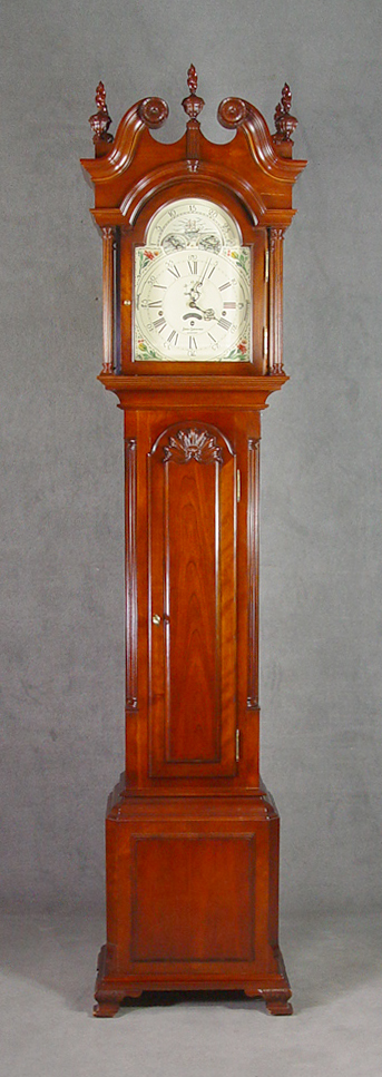 Appraisal: Mahogany Reproduction Tall Case Clock th Century Based on a