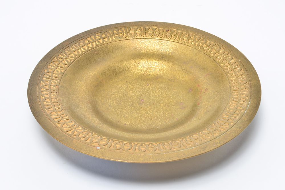 Appraisal: Tiffany Studios Bronze Dore Bowl w Moorish Band Tiffany Studios