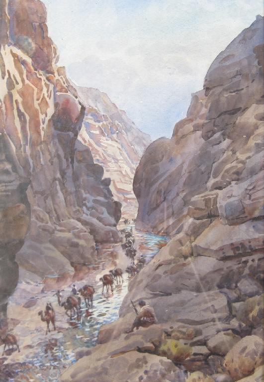 Appraisal: W L H CONDON Travellers in a mountain Pass sai