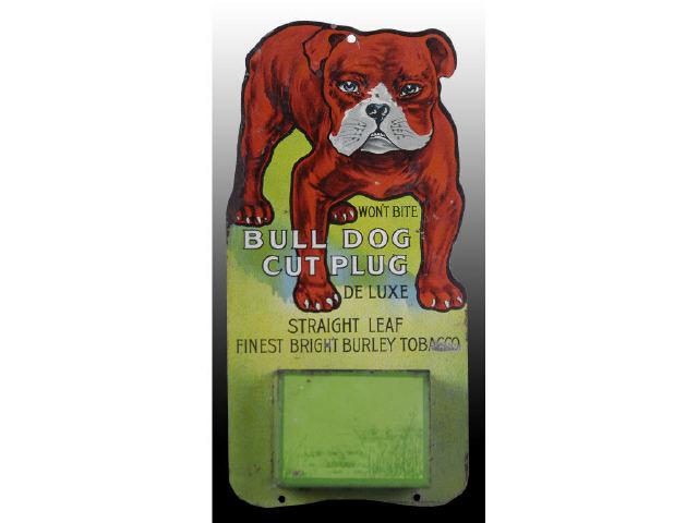 Appraisal: Bull Dog Cut Plug Tin Litho Match Holder Description Circa