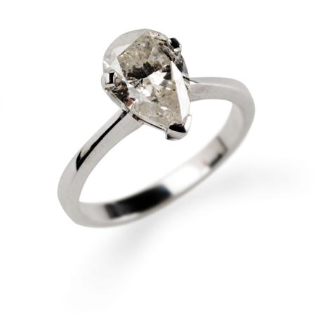 Appraisal: A modern ct white gold mounted diamond single-stone ring claw