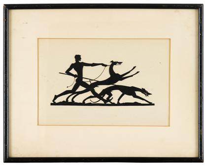 Appraisal: William Hunt Dietrich - silhouette of hunter and dogs