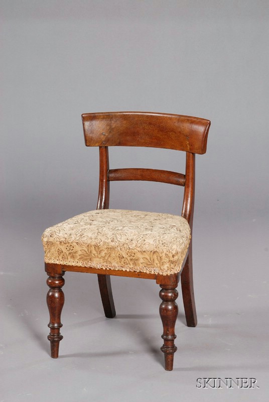 Appraisal: William IV Mahogany Child's Chair c bowed cresting and slat