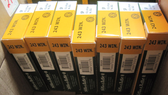 Appraisal: SEVEN BOXES WINCHESTER CALIBER AMMUNITION Sellier Bellot grain soft point