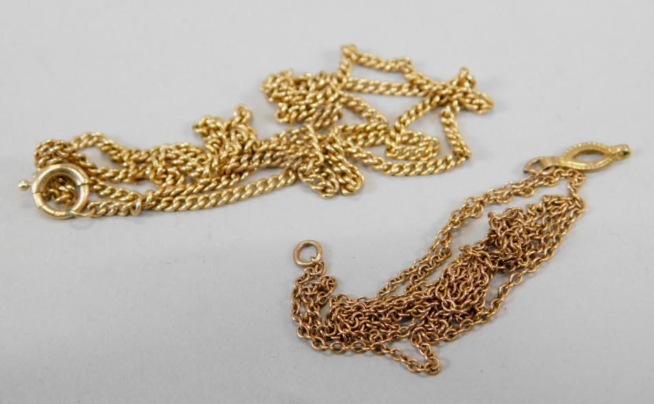 Appraisal: A ct gold fine link chain g and another yellow