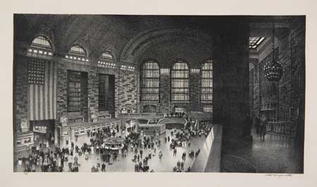 Appraisal: STOW WENGENROTH Grand Central Lithograph x mm x inches full