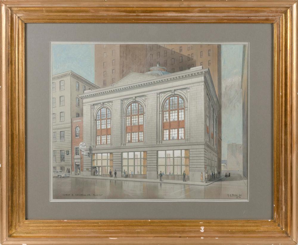 Appraisal: RICHMOND K FLETCHER MASSACHUSETTS - ARCHITECTURAL DRAWING POSSIBLY A BUILDING