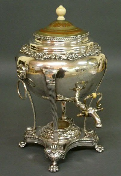 Appraisal: Silverplate hot water urn late th c h x w