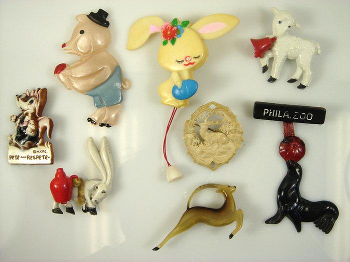 Appraisal: plastic costume jewelry animal pins - l Estimate -