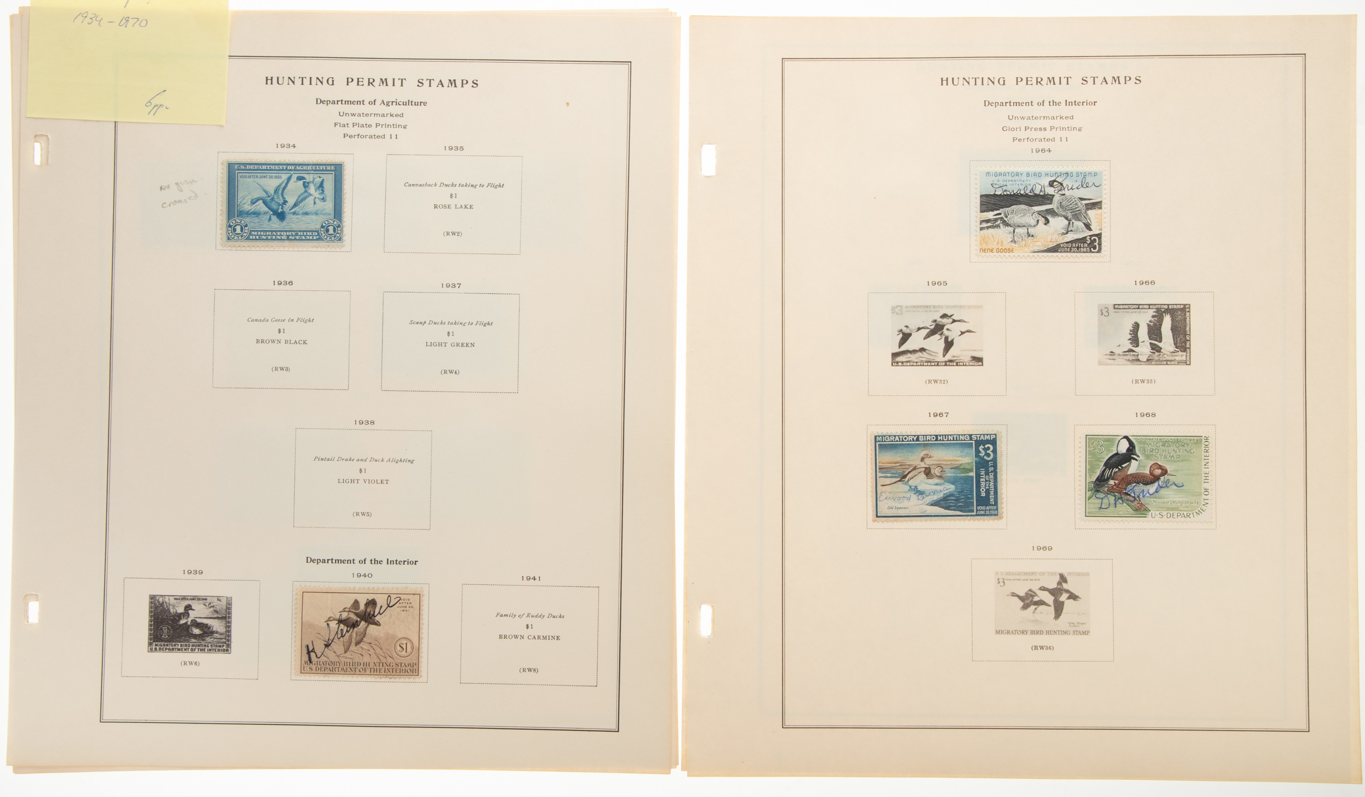 Appraisal: SELECTION OF U S HUNTING PERMIT STAMPS - Primarily Used