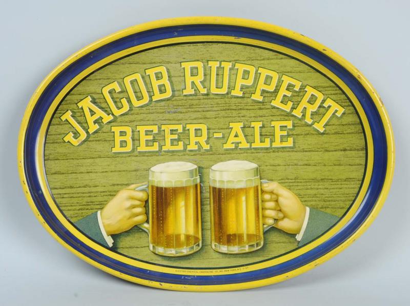 Appraisal: Jacob Ruppert Advertising Tin Beer Tray Minor scratches Condition Excellent