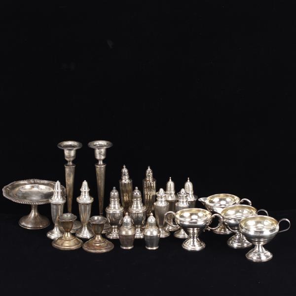 Appraisal: Group of weighted sterling silver holloware including Gorham R Wallace