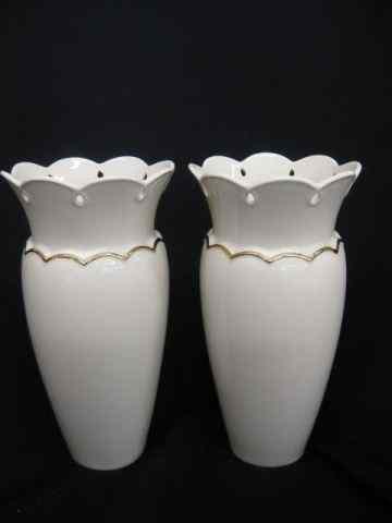 Appraisal: Pair of Lenox Porcelain Vases ''Perfect Petals'' '' excellent