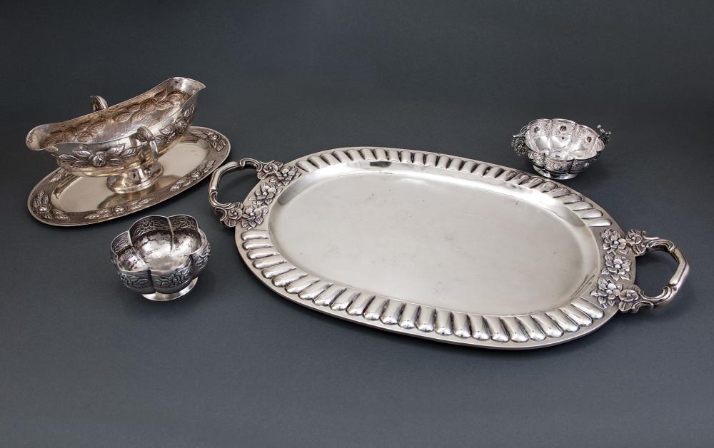 Appraisal: Group of Sanborn's Aztec Rose Sterling Silver Serving Pieces incl