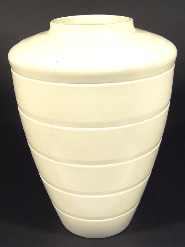 Appraisal: Art Deco Wedgwood Keith Murray white glazed vase of tapering