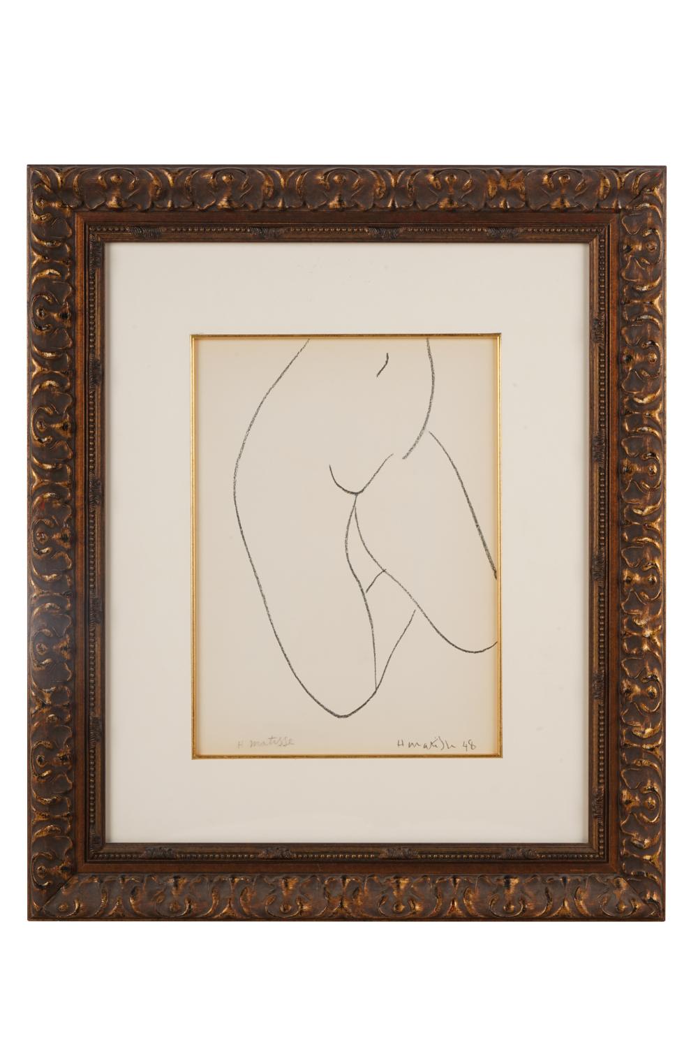 Appraisal: AFTER HENRI MATISSE - NUDEsigned and dated in plate lower