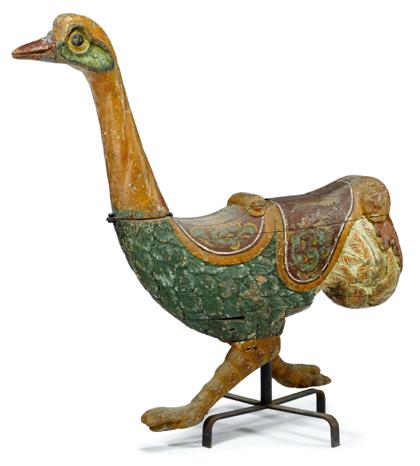 Appraisal: Painted and carved carousel figure of an ostrichcontinental th century