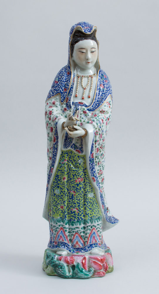 Appraisal: CHINESE FAMILLE ROSE PORCELAIN FIGURE OF KWAN YIN x in