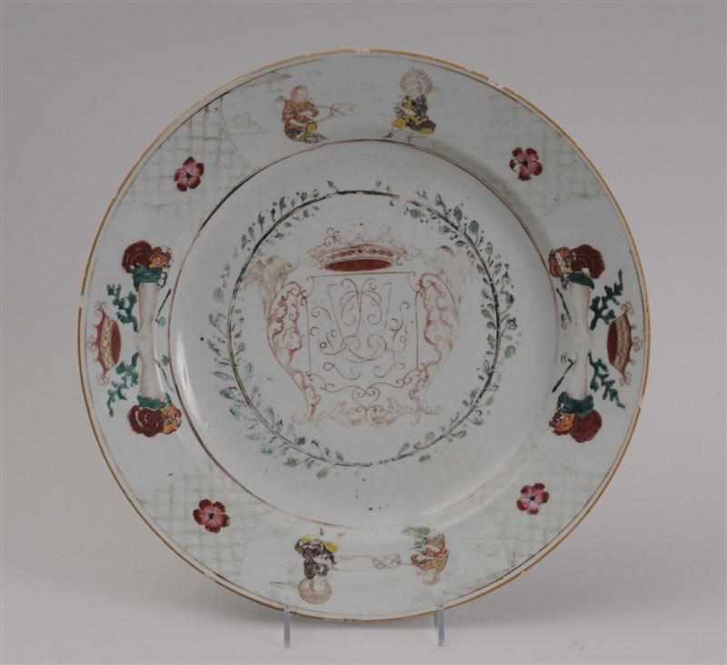 Appraisal: CHINESE EXPORT PORCELAIN ARMORIAL CHARGER Centered by a crowned cypher