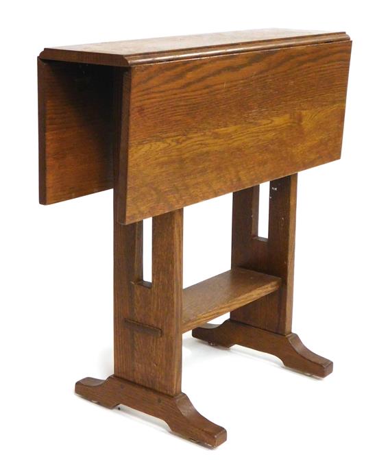 Appraisal: Late th C reproduction Stickley drop leaf end table oak