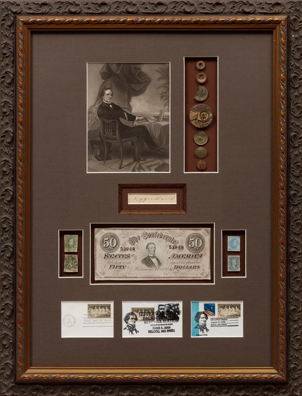 Appraisal: Jefferson Davis President of the Confederate States - shadowbox presentation