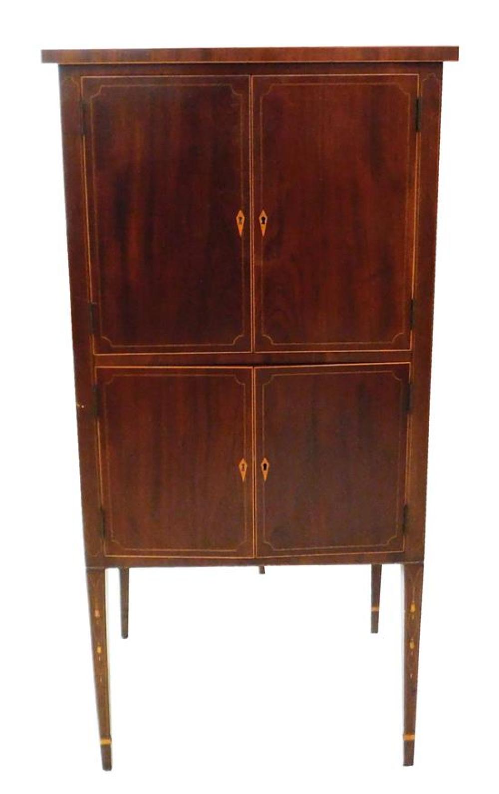 Appraisal: Federal style Margolis cellarette with humidor four tapered legs inlay