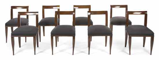 Appraisal: A Set of Eight Art Deco Dining Chairs each with