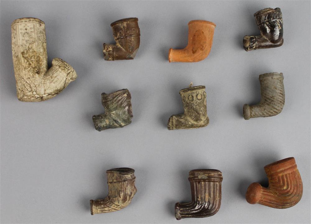 Appraisal: GROUP OF MID- TH C POTTERY PIPES most probably from